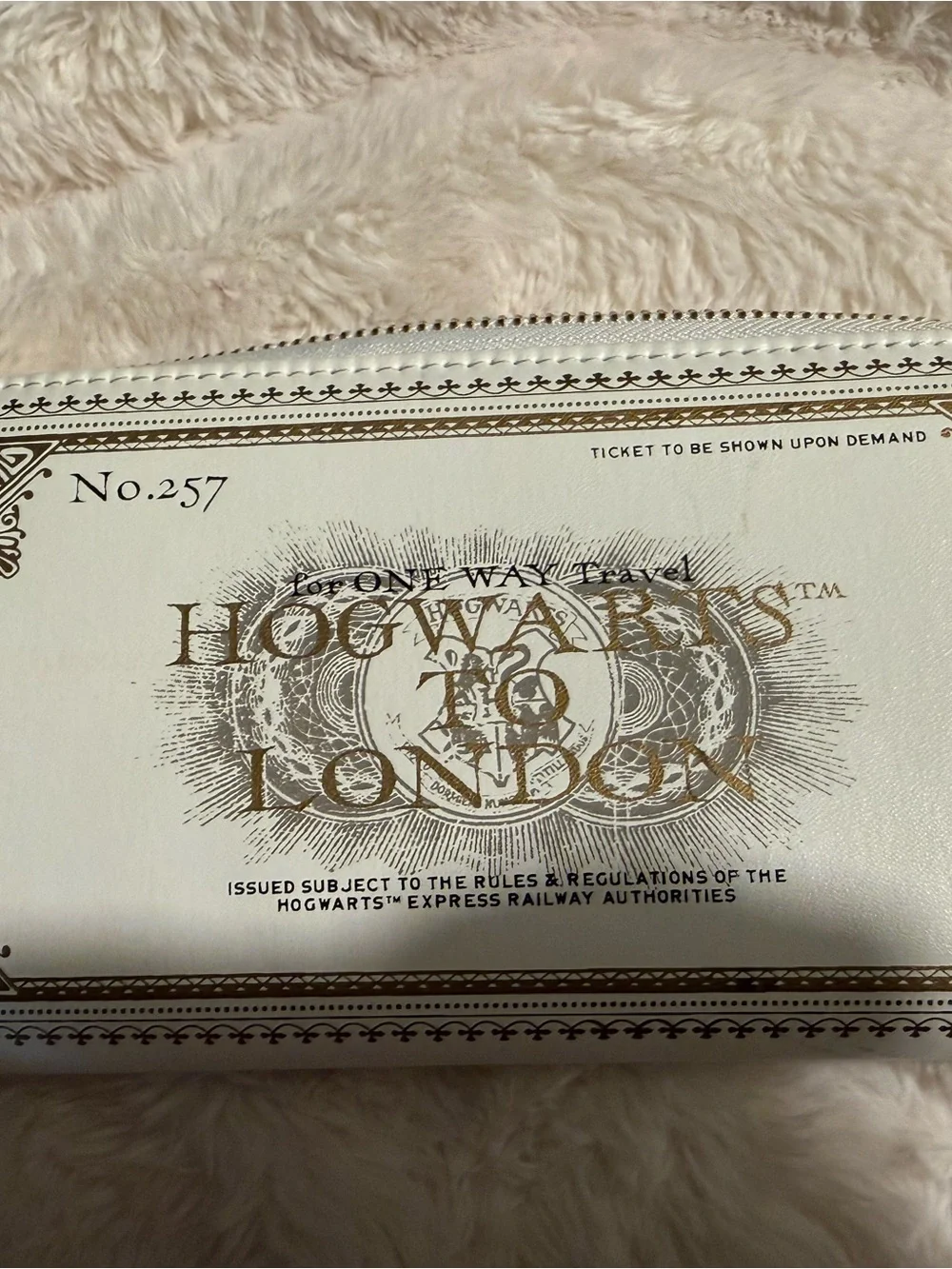 Universal Studios White and Gold 'Hogwarts to London' Statement Clutch Wallet